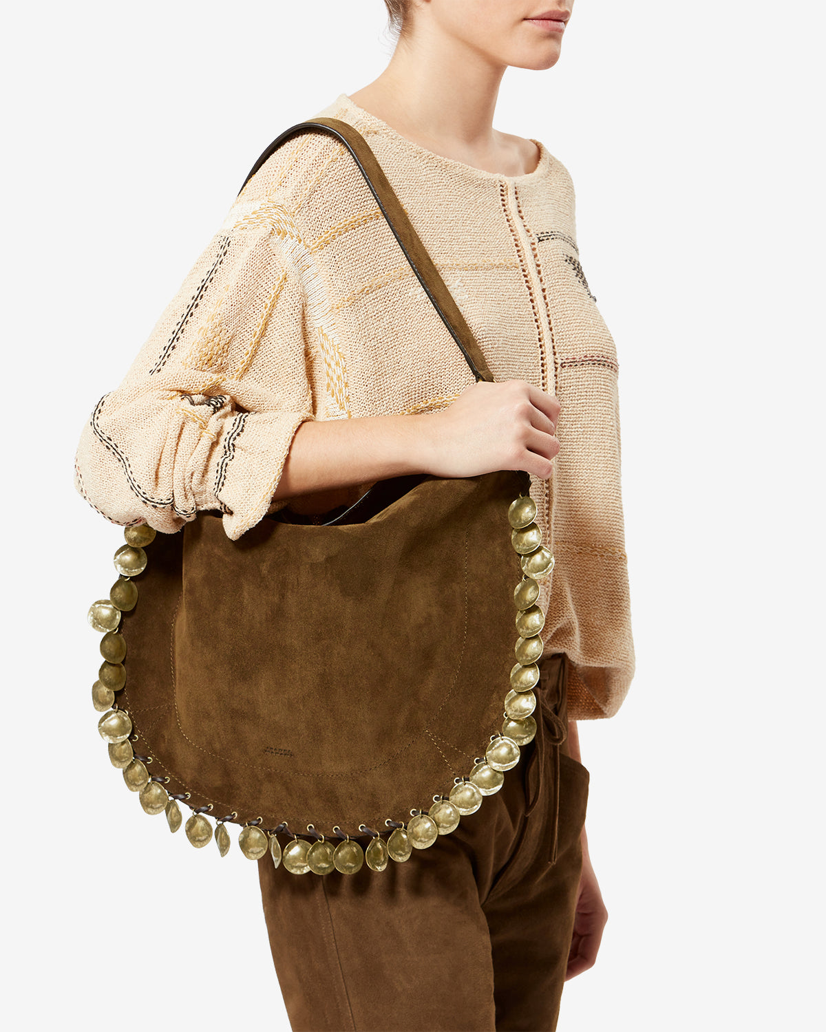 Sac Oskan Hobo Soft en cuir velours
